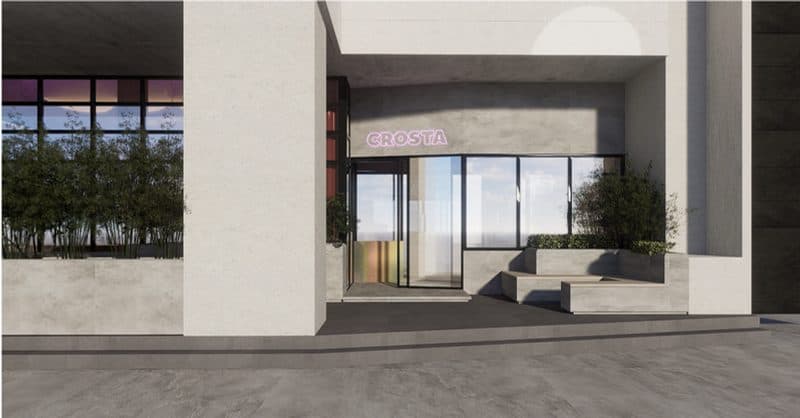 CROSTA Salcedo exterior facade and entrance steps